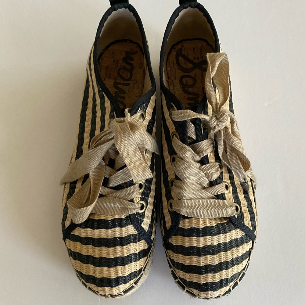 Sam Edelman Celina Black/Tan Espadrille Sneakers